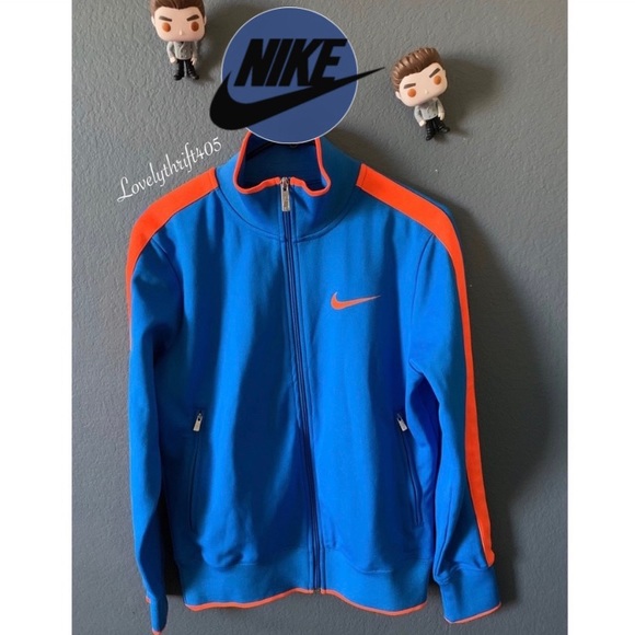 blue and orange nike windbreaker